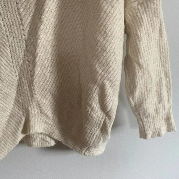 Lulu's Cream Oversized V-Neck Slouchy Sweater - Picture 4 of 12